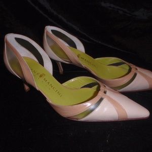 Rene Mancini Cream & Beige Kitten Heels